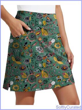 COOrun 18" Skort Above Knee Golf Tennis Skirt with 4 Pockets